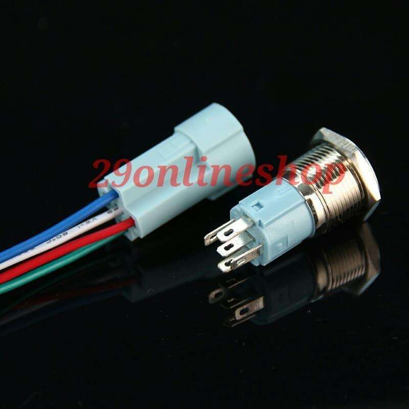 Jual Soket Dan Push Button Logo Power 16 Mm Momentary Socket Switch On ...