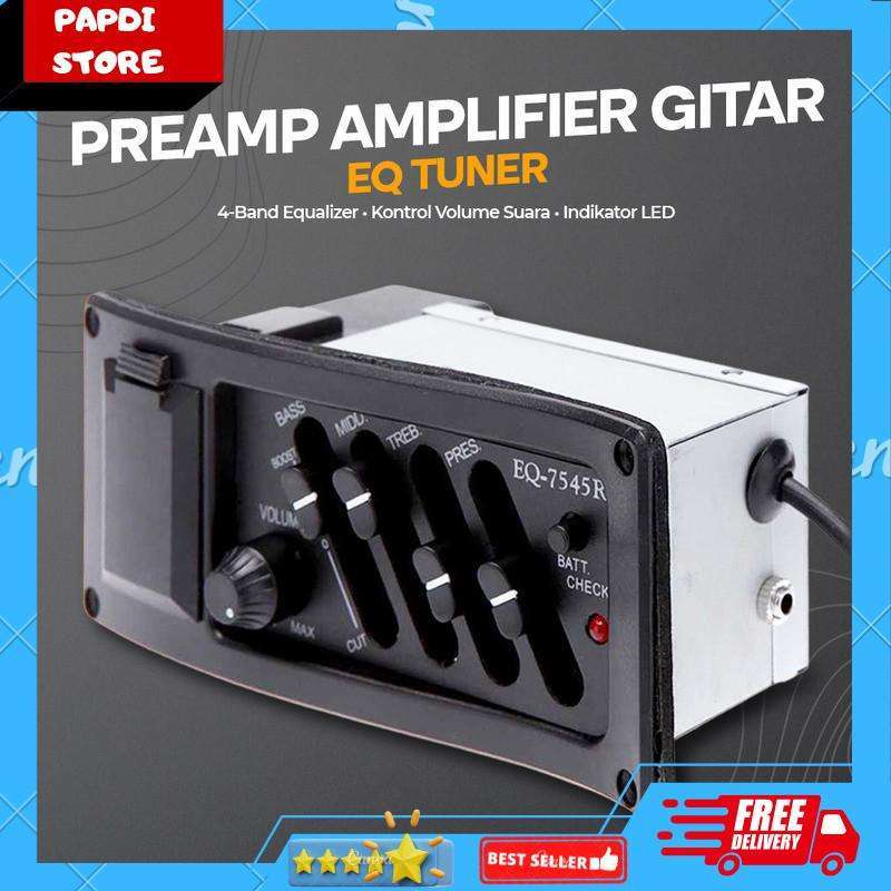 Jual Preamp Amplifier Gitar EQ Tuner Modifikasi akustik ke Listrik di