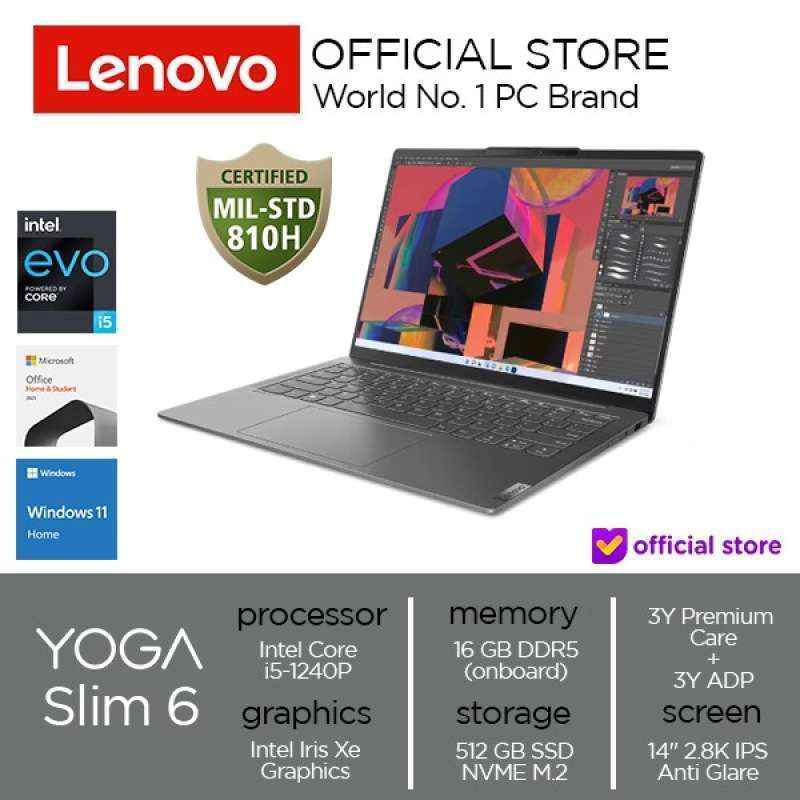 Jual Lenovo Yoga Slim 6i 14iap882wu0034id /core I51240p/16gb/512gb