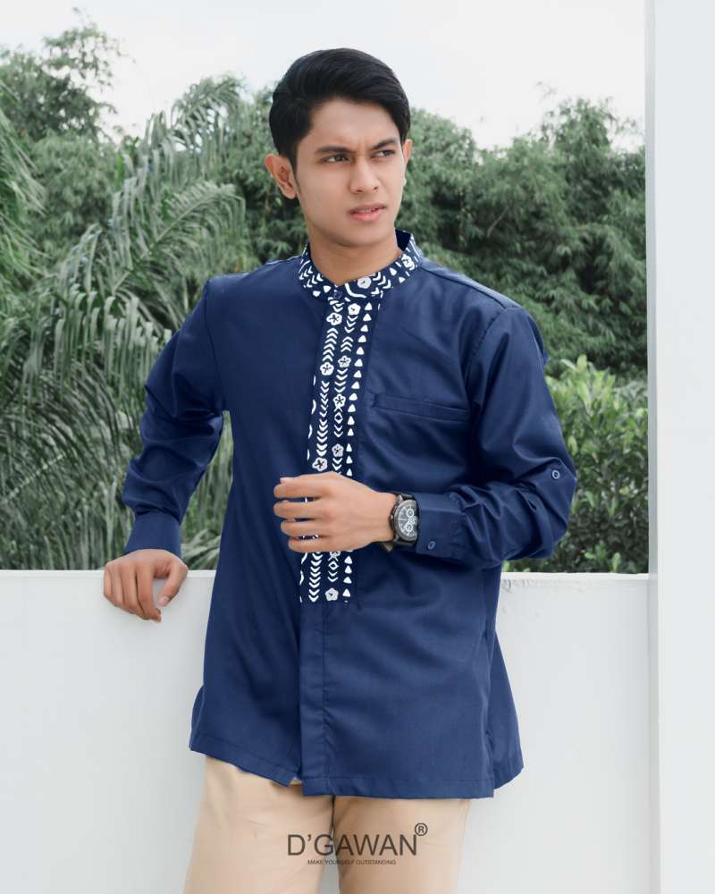 Jual Nuha Series Baju Atasan Muslim Pria Dewasa Navy S Di Seller D