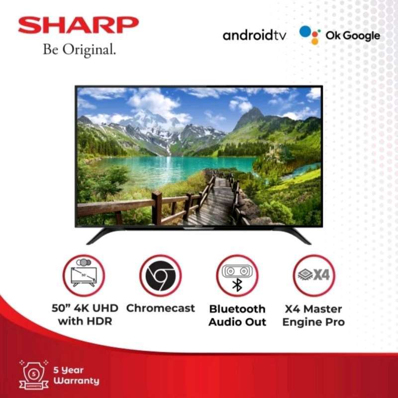 Jual SHARP 4TC50DK1i LED TV 50 inch Digital Smart Android 4K UHD TV 4T