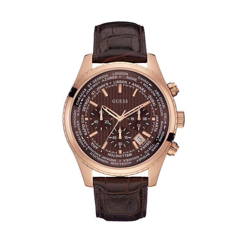 Harga GUESS W0669G1 Rose Gold Brown Jam Tangan Pria