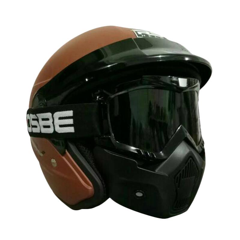 Jual RSV Cobart Helm with Google Mask Osbe - Coklat Doff