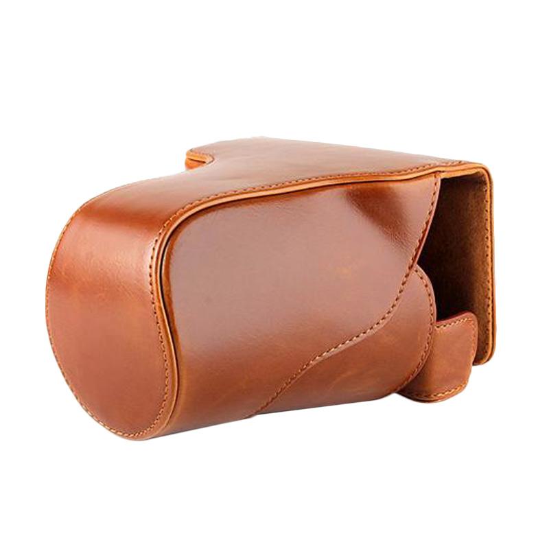 Promo Universal Leather Case For Canon Eos M3 Kit 1545mm Coklat