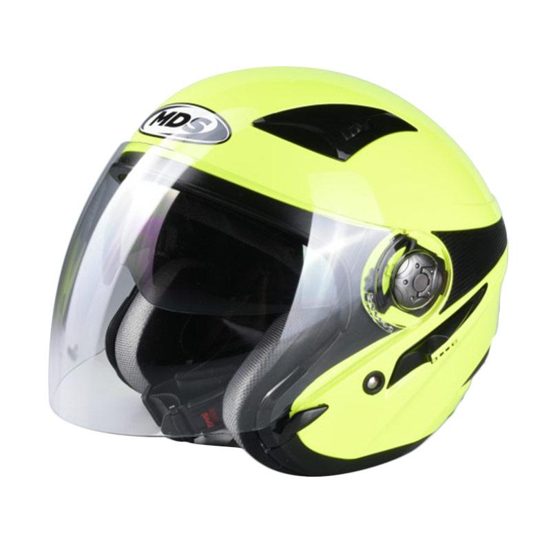 Jual MDS Zarra Solid Half Face Helm Motor Yellow Fluo L di Seller