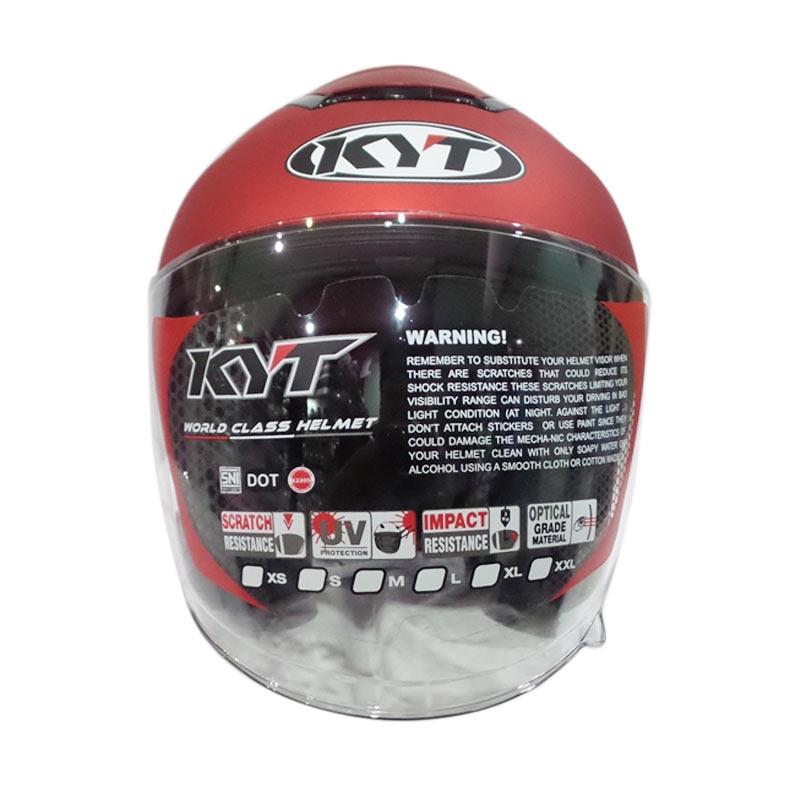 Jual KYT KYOTO Helm Half Face Solid Metalized Flat Red di Seller