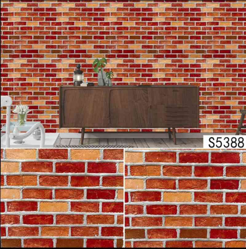 Promo Wallpaper Sticker Dinding Murah Dekor Kamar Motif Batu Bata Merah