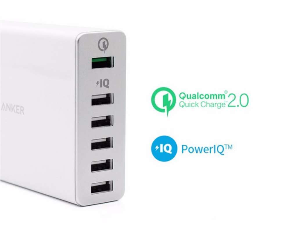 Jual Anker Powerport+ 6 Ports Usb Charger With Quick Charge 2.