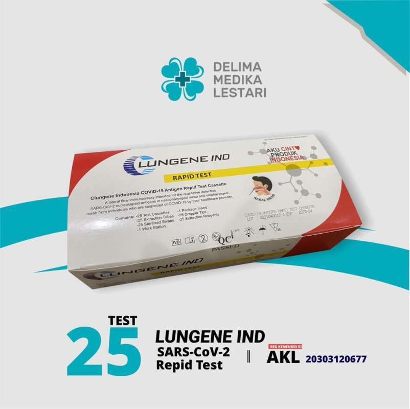 Jual Alat Tes Swab Antigen Clungene Merah Putih (25 Test Kit/Box) di