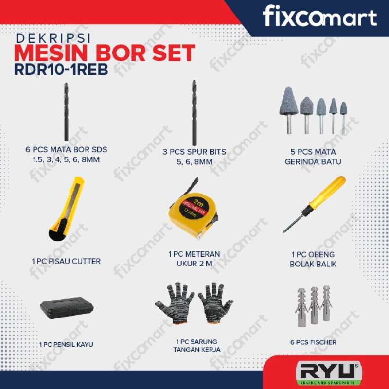 Promo Ryu Mesin Bor Rdr 10-3 Reb Diskon 23% Di Seller Fixcomart.com ...