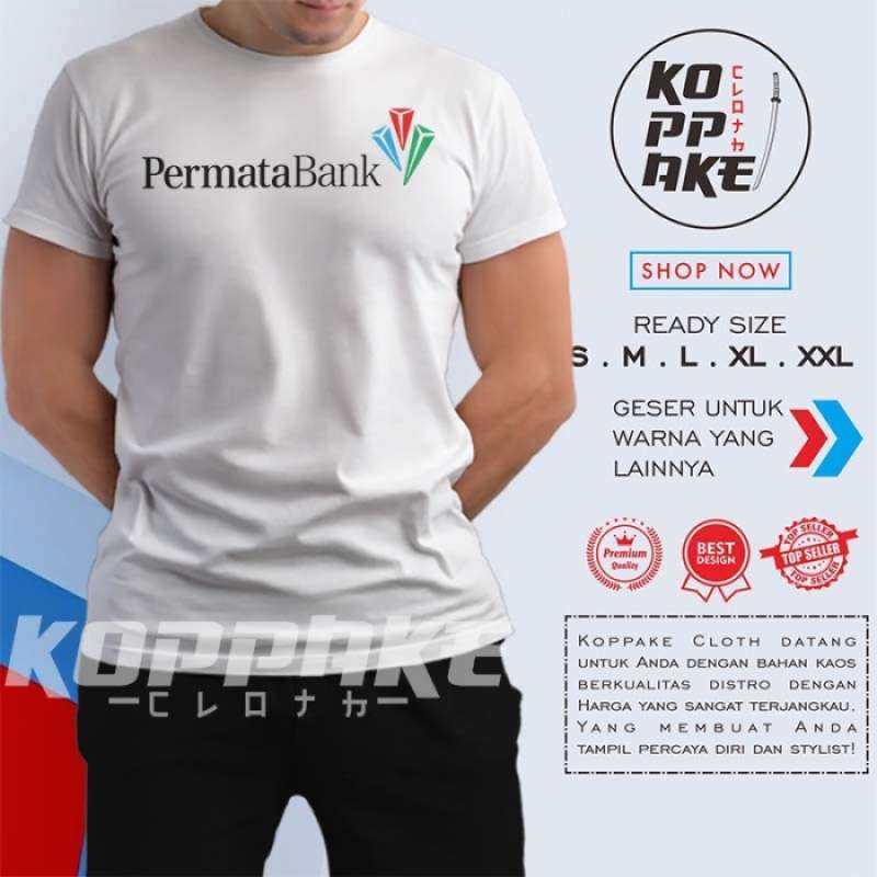 Promo Kaos Bank Permata Logo Baju Perusahaan - S Merah Diskon 30% di
