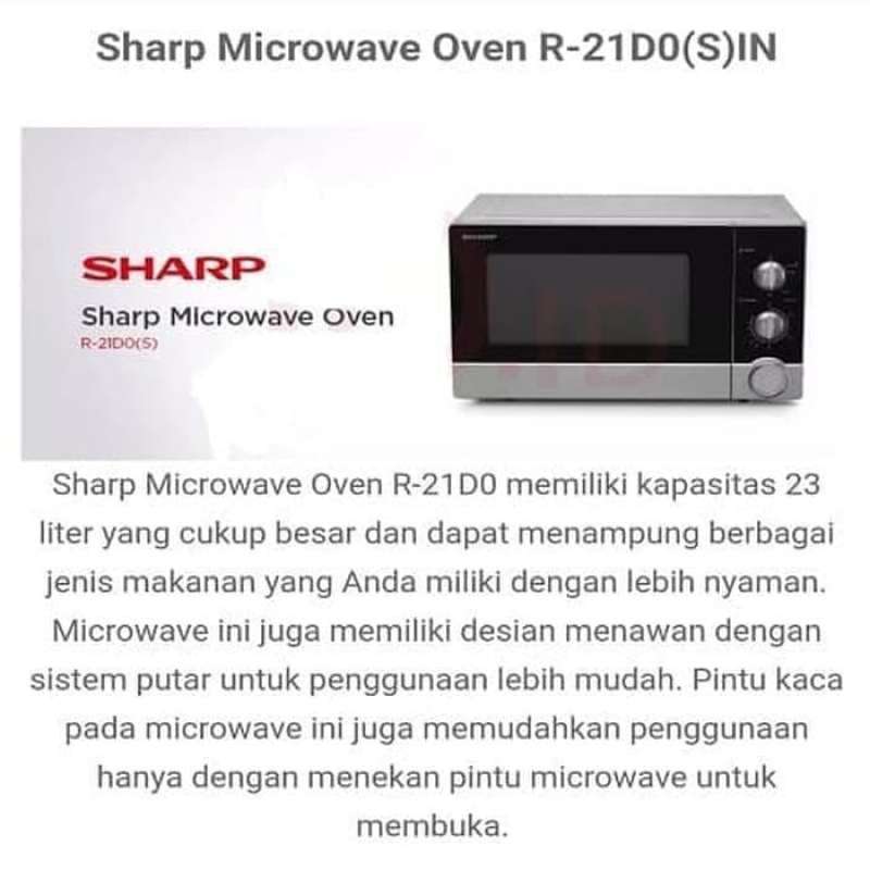 Jual Sharp R21D0 Straight Microwave Oven 23 Liter R21D0(S)In di Seller