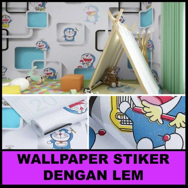 Promo Wallpaper Dinding Stiker Walpaper dinding Doraemon Kotak 3D