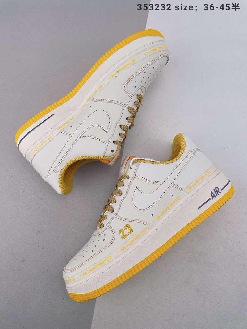 purple and gold air force ones