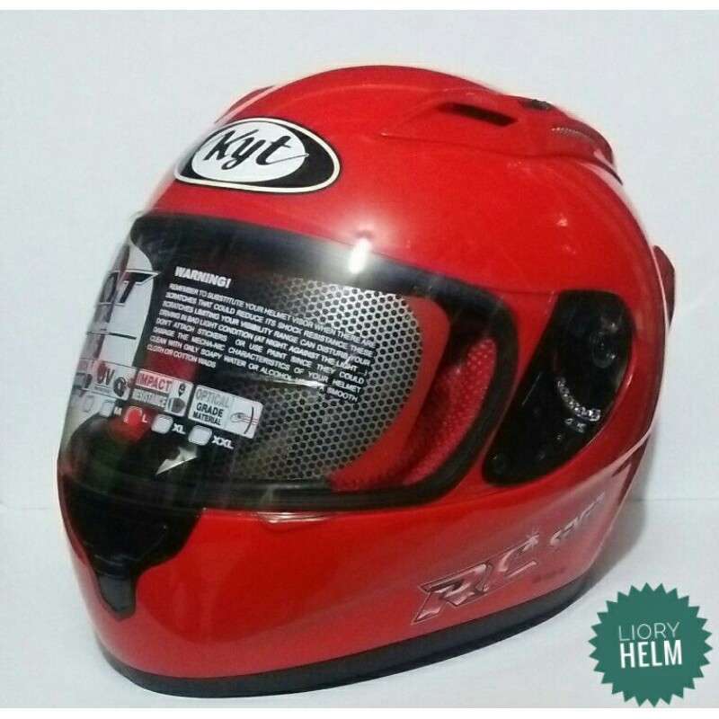 Jual Helm Kyt Full Face Kyt Rc7 Fire Red Solid Clear OriginalHelm