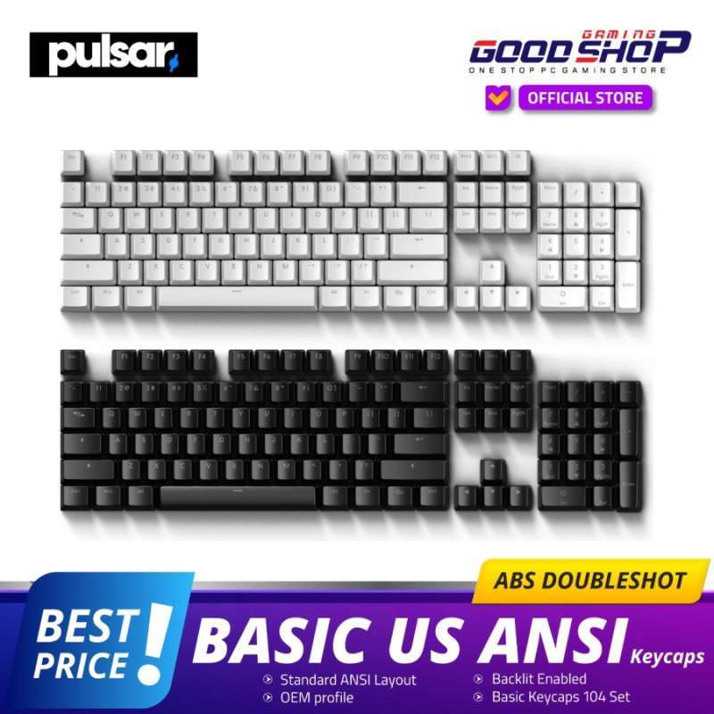 Jual Pulsar Basic US ANSI ABS Doubleshot Keycaps ( 104 Set US KR