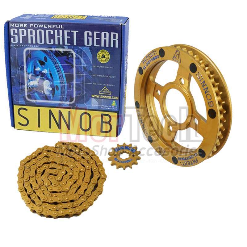 Jual SINNOB Chain Kit Sprocket Gear Rantai Gir set Rantai Colour Chain