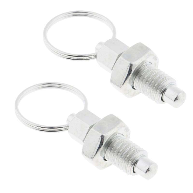 Jual 2Pcs M8 Index Plunger with Ring Pull Spring Loaded Retractable