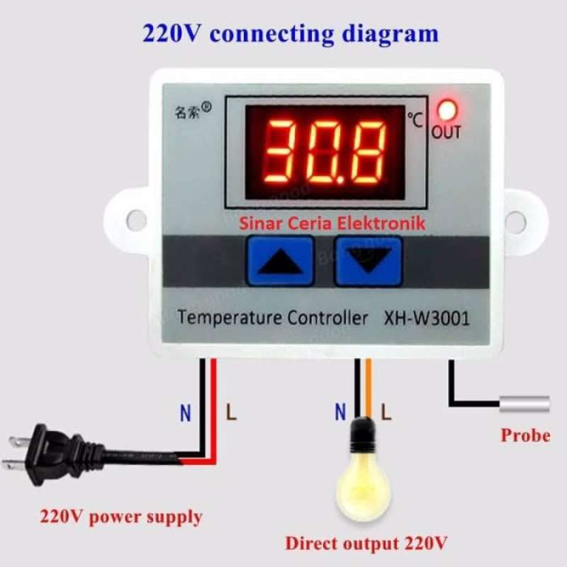 Promo Dijual W3001 Thermostat Digital Temperature Termostat Suhu Panas Dingin 220V Murah Diskon