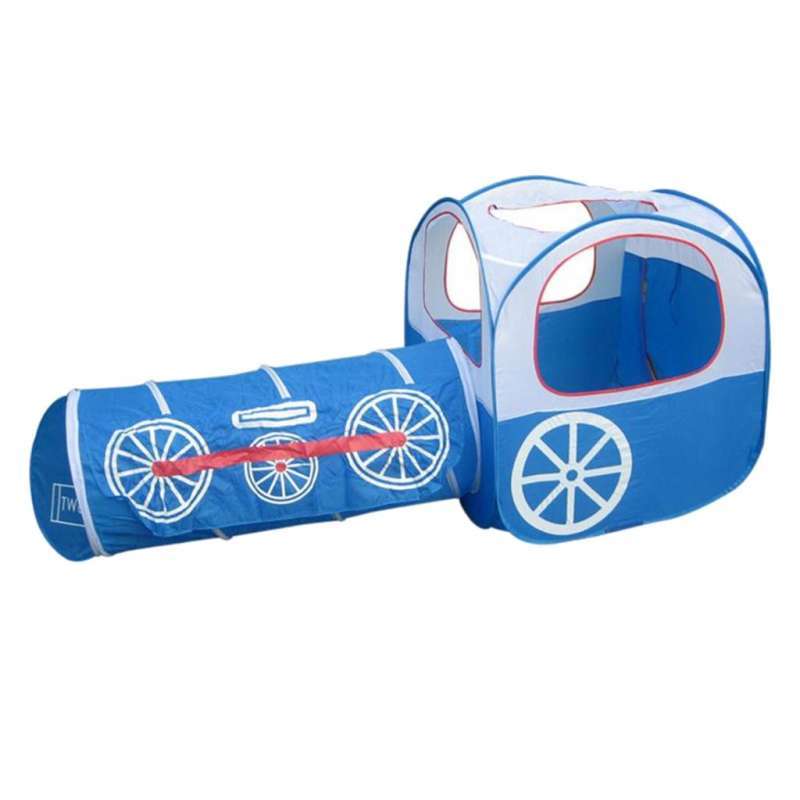 Jual 2in1 Blue Train Play Tent Crawl Tunnel Kids Indoor Outdoor Playhouse Accs di Seller