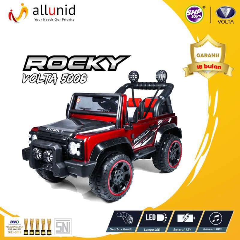 Promo Mobil Aki ROCKY - 12 VOLT - GEARBOX GANDA - red mica Diskon 9% di