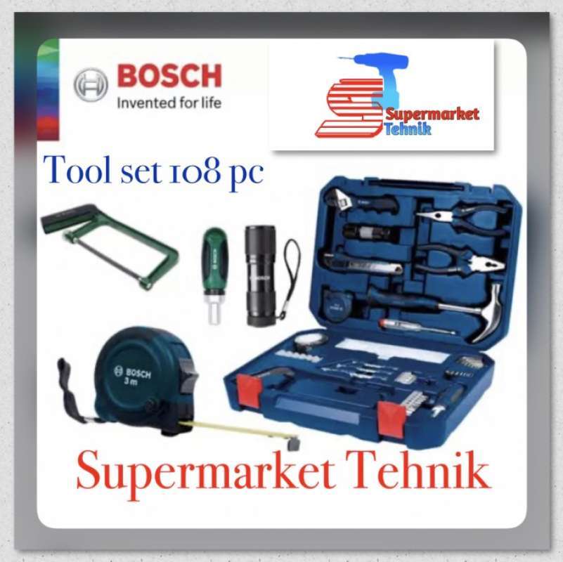 Jual ToolKit Set Bosch Tool Set Tool Kit MultiFunction 108 Pcs di