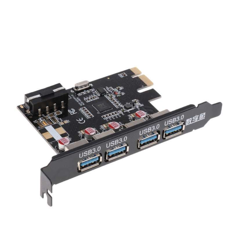 Jual PCIE to USB 3.0 4Ports Extension Big 4Pin Power Supply PCI