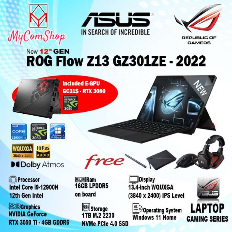 Tableta gaming Asus ROG Flow Z13 GZ301ZE (i9-12900H 16Gb 1Tb RTX3050Ti) - cumpără în Moldova
