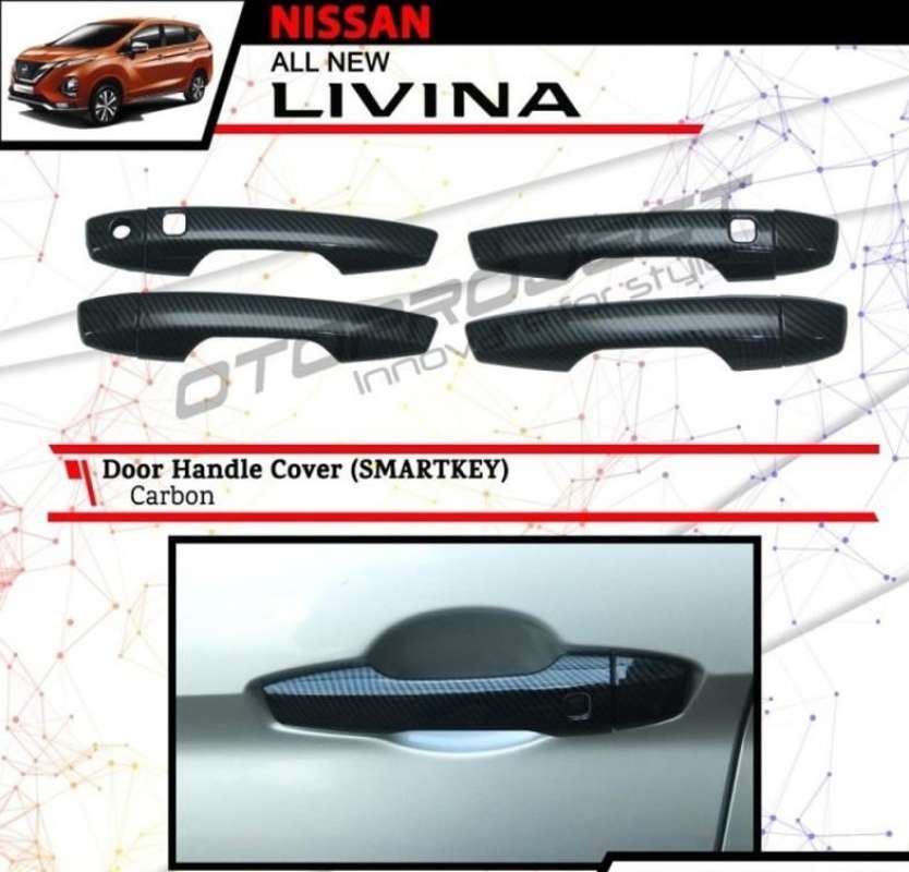 thumbnail image 2 of CCI Gloss Black Stick-On Door Handle Covers W/SmartKey CutOut For 2019-2021 Nissan Altima 2 of 6