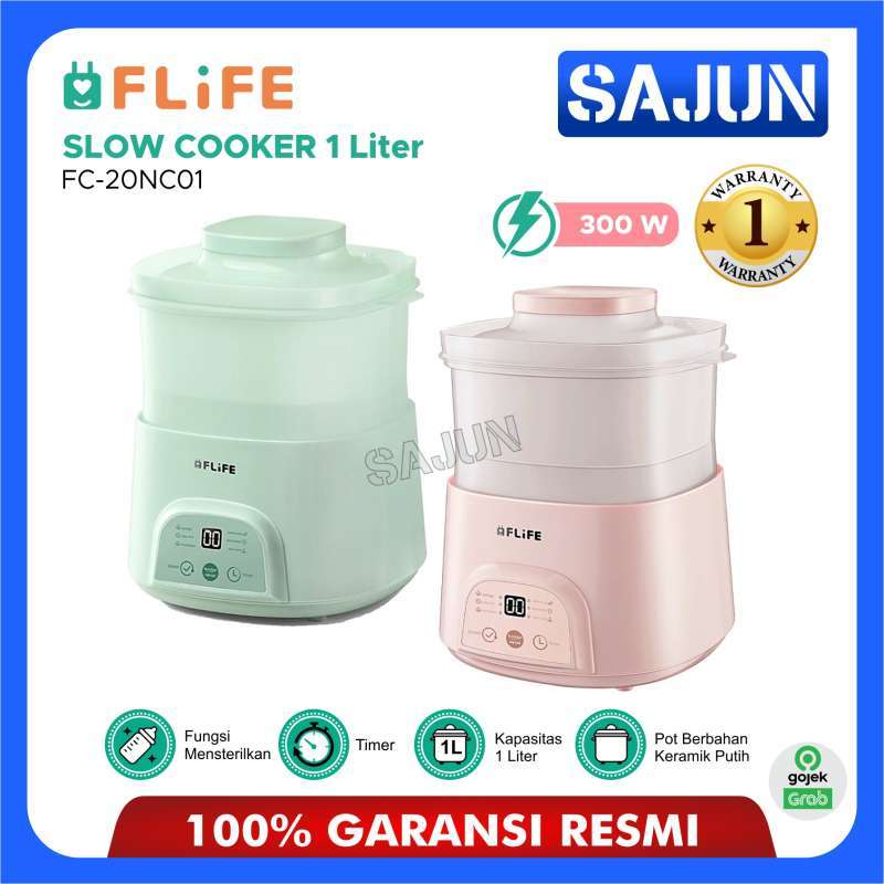 Promo FLIFE Slow Cooker 1 Liter Multifungsional Baby Food 6 in 1 FC