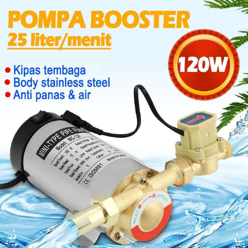 Jual Pompa Booster Pump 120 Watt Pompa Dorong Tekanan Air Kran Shower