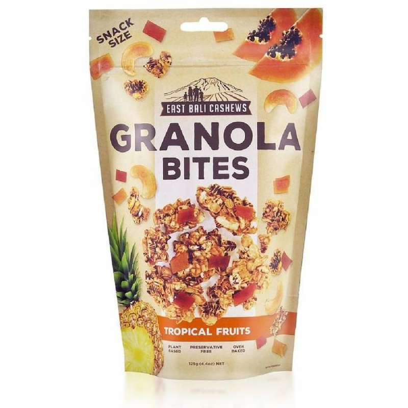 Jual EAST BALI CASHEWS GRANOLA BITES TROPICAL FRUIT 125GR di Seller