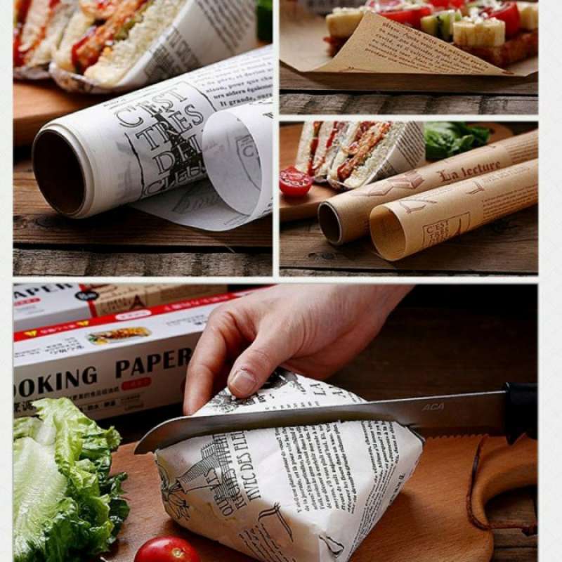 Promo baking paper koran / kertas roti / kertas sandwich / wax paper ...