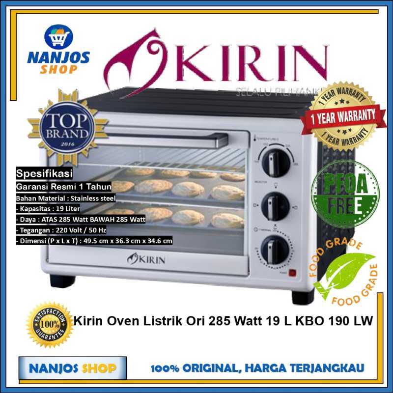 Jual Kirin Oven Listrik Ori 285 Watt 19 L KBO 190 LW KBO190 LW KBO 190