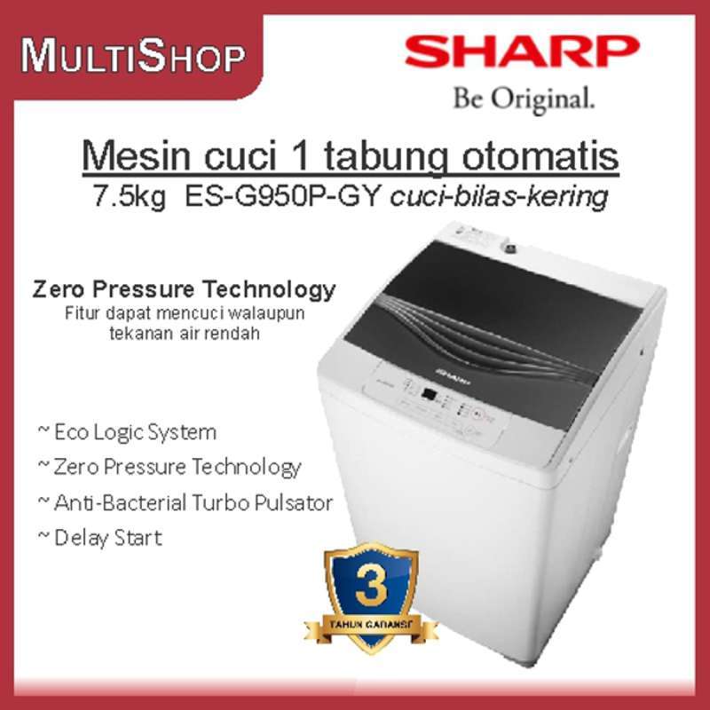 Sharp F950 Jual Mesin Cuci 1 Tabung 7,5kg Sharp ES-F950P-GY Khusus bogor saja - 7 ...