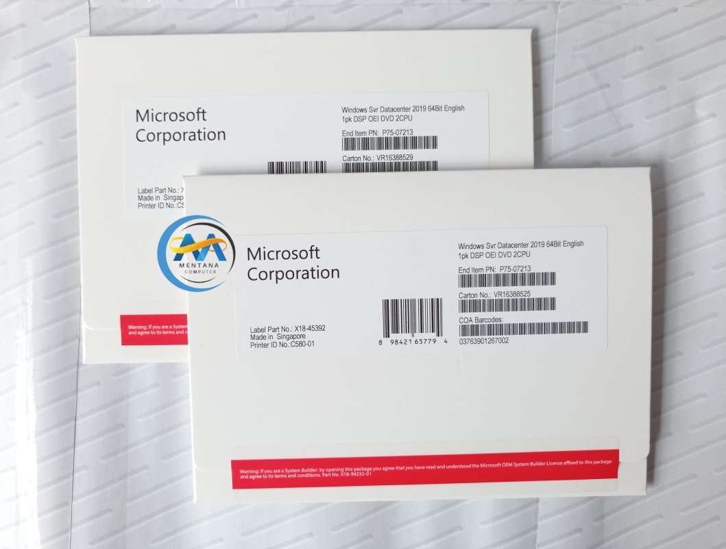 Jual Windows Server 2019 Datacenter 16 Core 5 Cal Fullapck Original Di ...