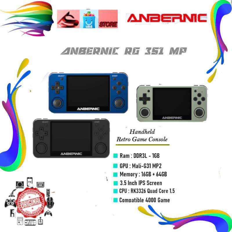 Promo Anbernic Rg351mp Retro Games Console Gaming 64 GB Ips Screen ...