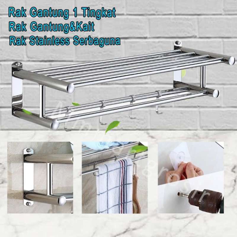 Promo Rak Gantung 1 Tingkat / Rak Gantung&Kait / Rak Stainless / Rak