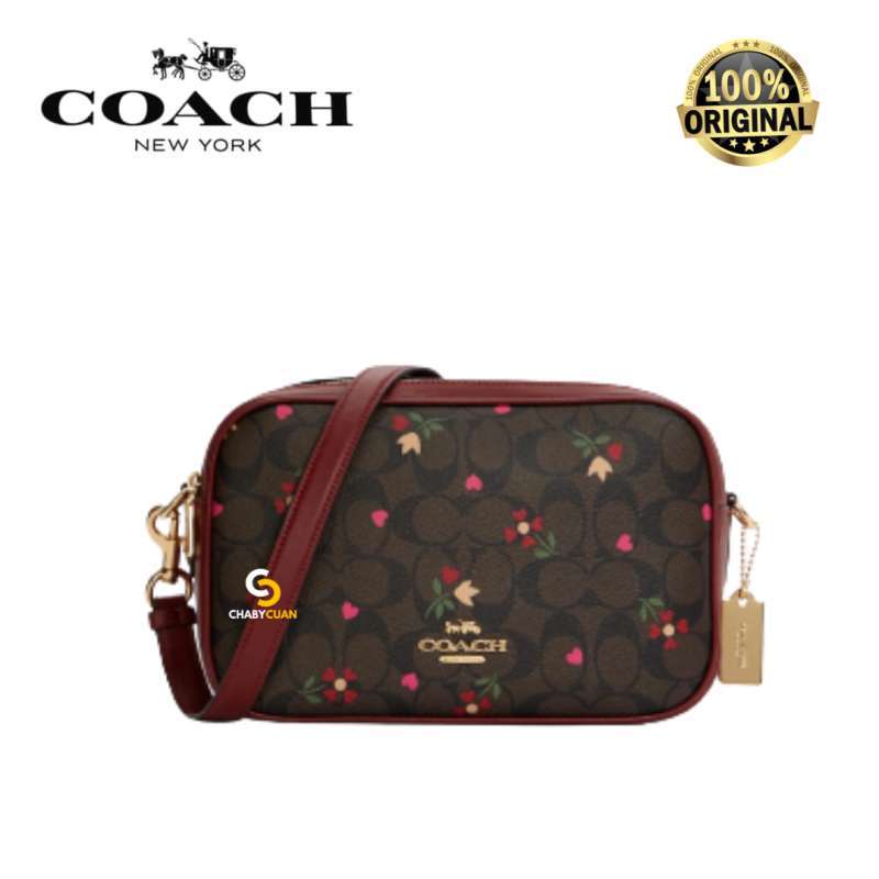 Jual Coach Jes Crossbody In Signature Canvas With Petal Print Original