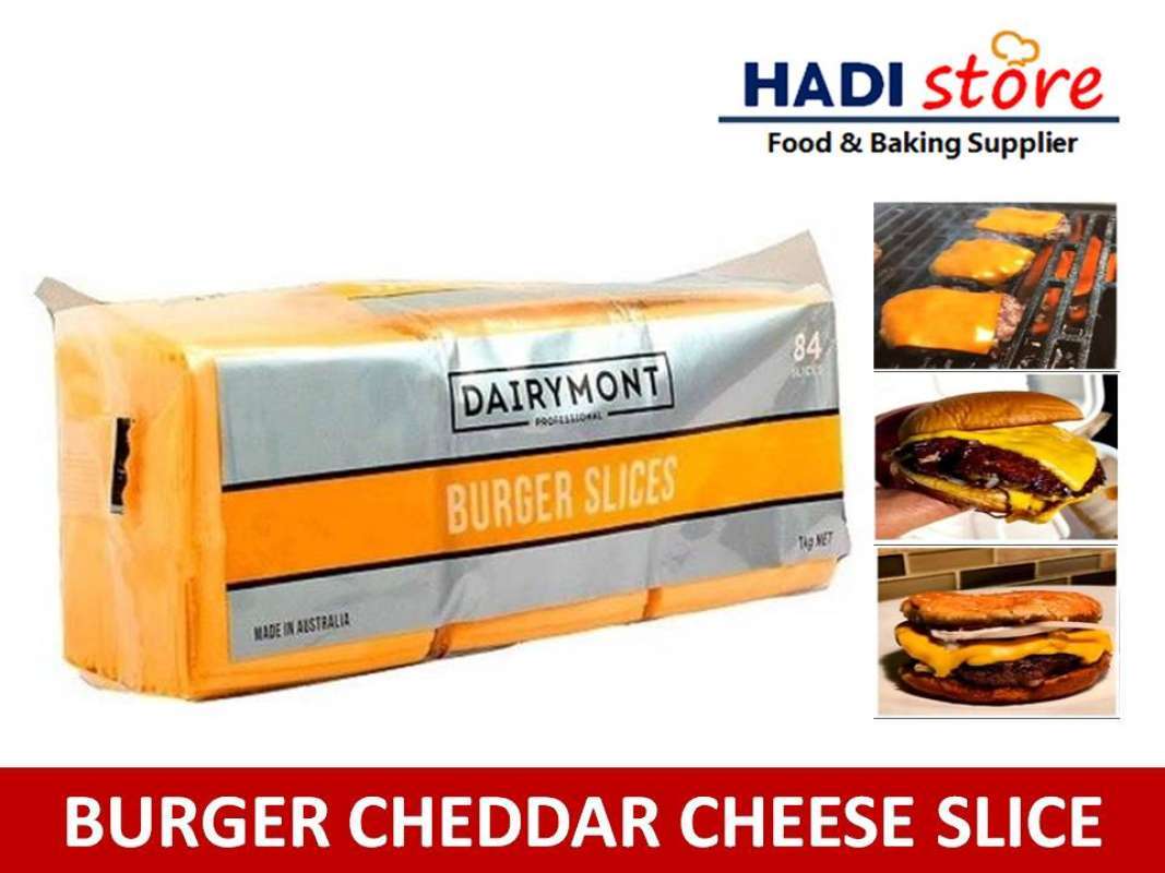 Jual DAIRYMONT RED CHEDDAR CHEESE, KEJU BURGER SLICE 1 KG 84 slices di