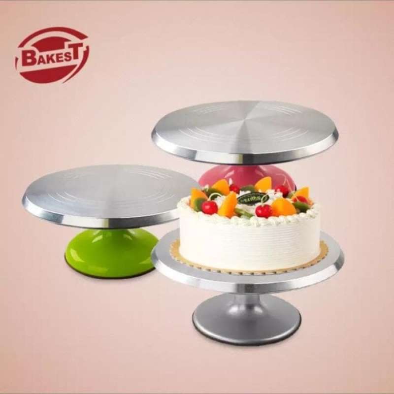 Promo Bakest pro 12 Revolving cake stand / Lazy susan / Meja putar stainles Diskon 7 di Seller