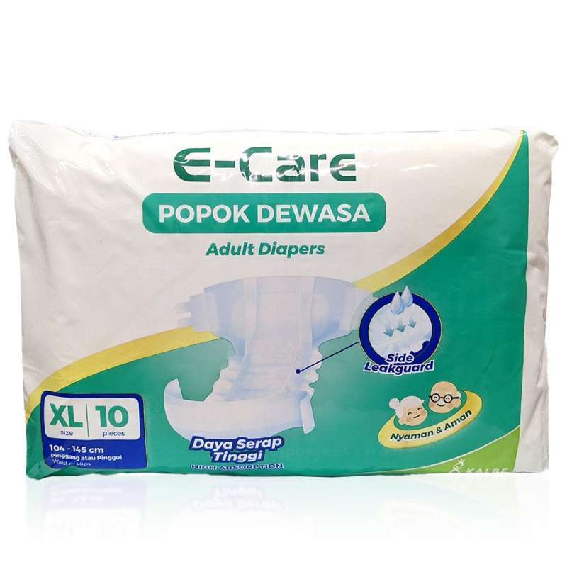 Jual ECare Adult Diapers XL (Extra Large) /10 Popok Perekat Dewasa
