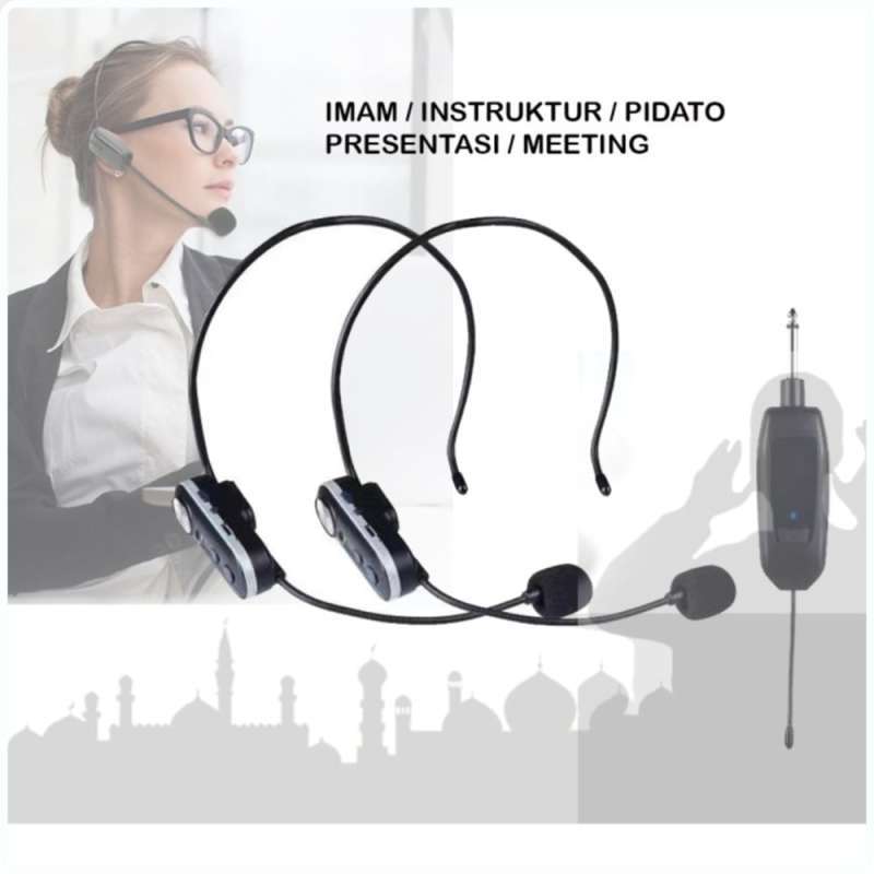 Jual Microphone Wireless Imam Masjid 2.4Ghz Presentasi Tour Guide Clip ...