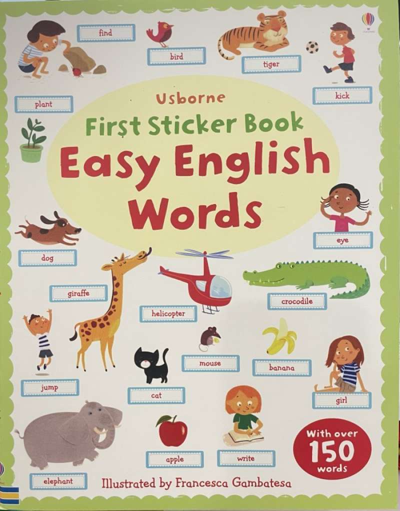 Jual Usborne Easy English Words First Sticker Book Buku Stiker Anak