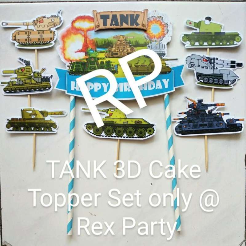 Jual Tank Cake Topper/topper Kue Tank/birthday Topper/3d Topper/topper