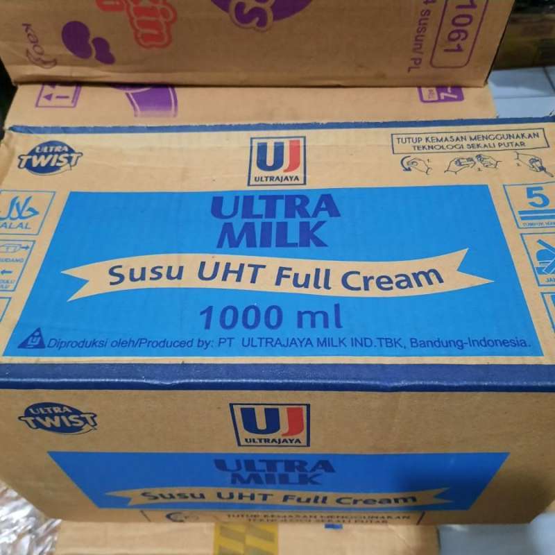 Jual susu ultra 1000 ml full cream 1 dus isi 12 pcs di Seller Toko Ade