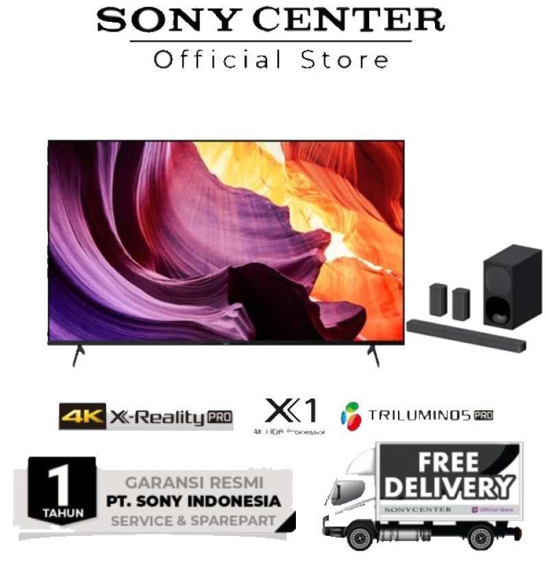 Promo Sony Bravia X80K 65 Inch / 65X80K 4K Ultra HD High Dynamic Range HDR With HTS20R di