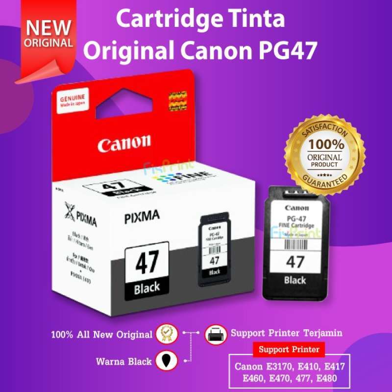 Jual Canon Pg47 Pg 47 Black Cartridge Tinta Hitam E400 E410 E460 E470