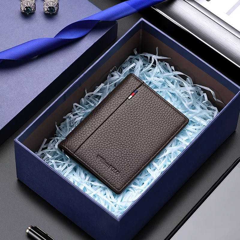 kulit asli sapi 100 pria dompet lipat slim hipster vintage frosted kartu kredit dan sisipan dompet intl