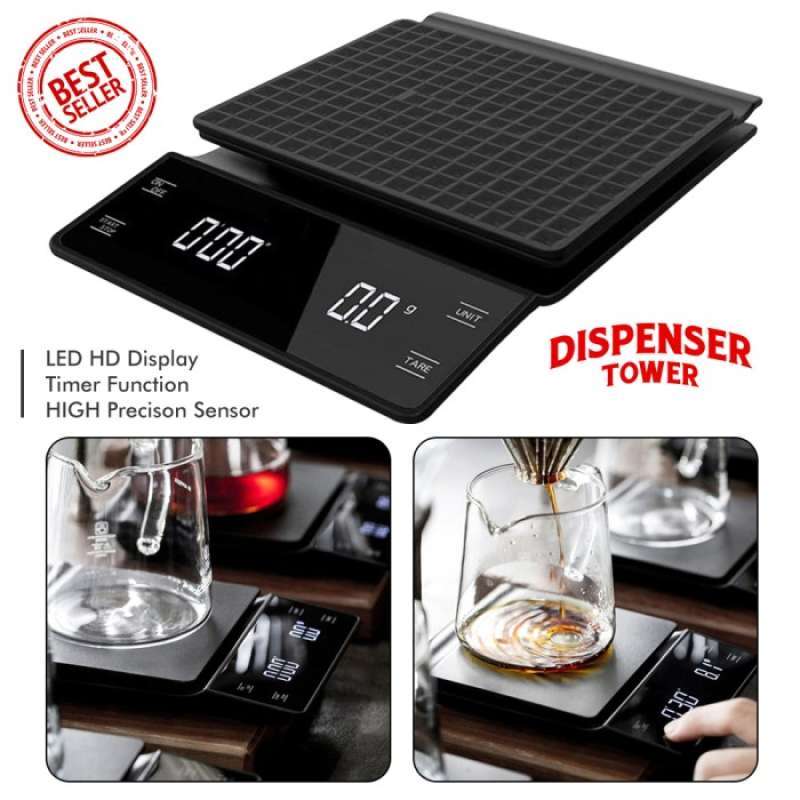 Jual COFFEE DRIP SCALE TOUCH SCREEN / TIMBANGAN KOPI LED DISPLAY 3 KG